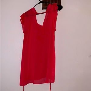 Red sheer sexy maternity top. XL